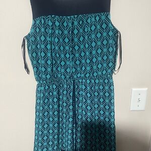 Enfocus Studio Black and Teal Geometric Dress